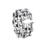 Hand-woven 925 sterling silver ring for men hip hop retro hollow design open adjustable index finger ring for women - MOWTE