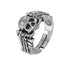 S925 sterling silver skull wing ring men's trendy cool personality gothic hip-hop street punk style open ring - MOWTE