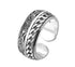 925 sterling silver chain rattan grass pattern opening design high street trendy ring men's index finger ring - MOWTE