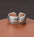 925 sterling silver chain rattan grass pattern opening design high street trendy ring men's index finger ring - MOWTE