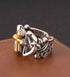 925 sterling silver hollow cross open ring men's high-end texture wide ring hip-hop personality - MOWTE
