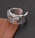 Exaggerated personality fishbone open ring S925 sterling silver hip-hop lucky koi ring index finger ring for men - MOWTE