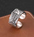Exaggerated personality fishbone open ring S925 sterling silver hip-hop lucky koi ring index finger ring for men - MOWTE