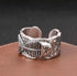 Exaggerated personality fishbone open ring S925 sterling silver hip-hop lucky koi ring index finger ring for men - MOWTE