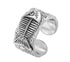 Exaggerated personality fishbone open ring S925 sterling silver hip-hop lucky koi ring index finger ring for men - MOWTE
