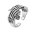 Dark style skull holding rose ring men's S925 sterling silver personality punk trendy open ring - MOWTE