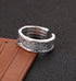 Retro rattan grass pattern open ring for men, trendy 925 sterling silver personalized tree pattern texture engraving ring for women - MOWTE