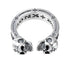 S925 sterling silver double skull ring for women hip hop personalized open ring cross index finger ring for men - MOWTE