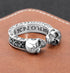 S925 sterling silver double skull ring for women hip hop personalized open ring cross index finger ring for men - MOWTE