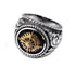 s925 sterling silver retro silver men's fashionable and domineering sun ancient rattan totem pattern index finger ring - MOWTE