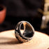 s925 sterling silver retro silver men's fashionable and domineering sun ancient rattan totem pattern index finger ring - MOWTE