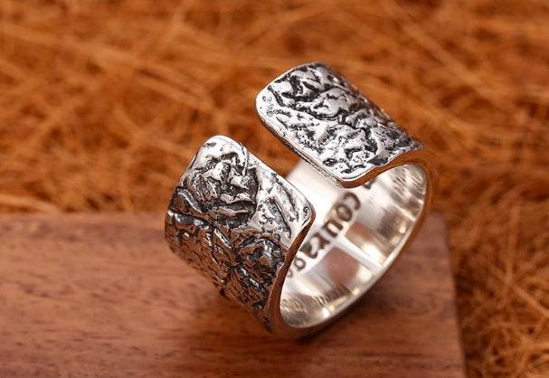 s925 sterling silver fashion retro simple freedom road Route 66 men's motorcycle punk ring - MOWTE