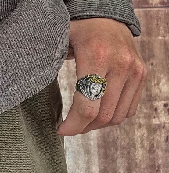 Bauhinia Goddess of Luck is Calling Sterling Silver Ring S925 Silver Retro Men's Trendy Fashion Ring - MOWTE