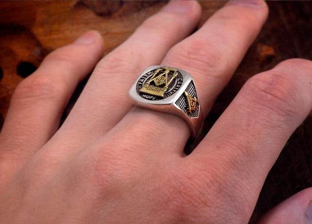 S925 sterling silver ring domineering retro living ring personalized trendy men's jewelry - MOWTE