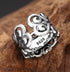 S925 sterling silver men's open ancient pattern ethnic style ring retro fashion personalized ring - MOWTE
