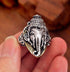 S925 sterling silver ring retro patron saint elephant open men's trendy hip-hop ring index finger ring - MOWTE