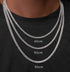 925 sterling silver 3MM chain necklace men's hip-hop thin and versatile silver men's clavicle necklace plain chain trendy - MOWTE