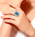 S925 silver high carbon diamond aquamarine ring luxury 8A zircon radiant gemstone ring - MOWTE