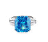 Luxury 8A zircon cushion cut gemstone ring 925 silver high carbon diamond - MOWTE