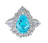 Pear cut huge Luxury 8A zircon gemstone ring 925 silver high carbon diamond - MOWTE