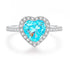 Heart cut huge Luxury 8A zircon gemstone ring 925 silver high carbon diamond - MOWTE