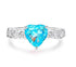 Heart cut huge Luxury 8A zircon gemstone ring 925 silver high carbon diamond - MOWTE