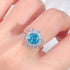 Round cut huge Luxury 8A zircon gemstone ring 925 silver high carbon diamond - MOWTE
