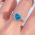 Heart cut huge Luxury 8A zircon gemstone ring 925 silver high carbon diamond - MOWTE