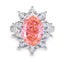 Padparadscha pink oval cut 925 sterling silver ring for women colored huge gemstones high carbon full diamond - MOWTE