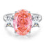 Oval cut padparadscha pink S925 sterling silver ring for women colored gemstones high carbon full diamond ring - MOWTE