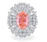 Oval cut padparadscha pink S925 sterling silver ring for women colored gemstones high carbon full diamond ring - MOWTE