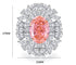 Oval cut padparadscha pink S925 sterling silver ring for women colored gemstones high carbon full diamond ring - MOWTE