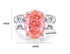 Oval cut padparadscha pink S925 sterling silver ring for women colored gemstones high carbon full diamond ring - MOWTE