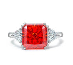 5 carat high carbon diamond ring ice flower cut luxury ring for women wedding ring s925 silver - MOWTE