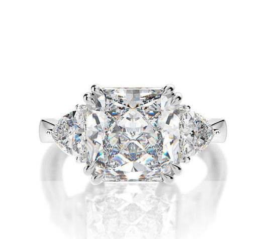 5 carat high carbon diamond ring ice flower cut luxury ring for women wedding ring s925 silver - MOWTE