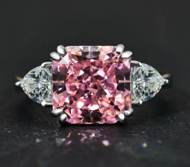 5 carat high carbon diamond ring ice flower cut luxury ring for women wedding ring s925 silver - MOWTE