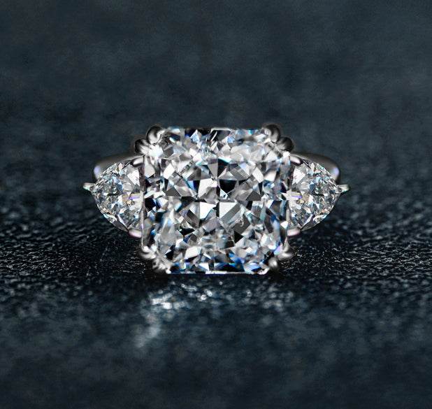 5 carat high carbon diamond ring ice flower cut luxury ring for women wedding ring s925 silver - MOWTE