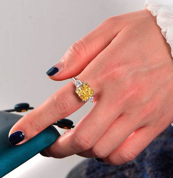 5 carat high carbon diamond ring ice flower cut luxury ring for women wedding ring s925 silver - MOWTE