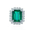 Emerald 9 carat high carbon diamond ring wedding ring - MOWTE