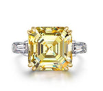 Luxurious square high carbon diamond 7 carat ring jewelry cushion cut wedding ring - MOWTE