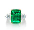 S925 silver 8ct rectangular 10*14 synthetic emerald ring for women - MOWTE