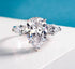 S925 silver pear cut 10*14 high carbon diamond 6 carat simple personality ring women's large diamond ring - MOWTE