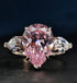 S925 silver pear cut 10*14 high carbon diamond 6 carat simple personality ring women's large diamond ring - MOWTE