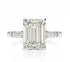 High-end G color diamond rectangular chamfered flat 8*11 high carbon diamond 4 carat super flash s925 silver ring - MOWTE