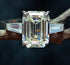 High-end G color diamond rectangular chamfered flat 8*11 high carbon diamond 4 carat super flash s925 silver ring - MOWTE