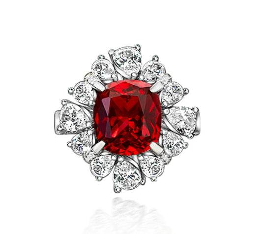 New 6 carat fat square 10*11 luxury full gemstone 925 sterling silver ring - MOWTE