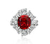 New 6 carat fat square 10*11 luxury full gemstone 925 sterling silver ring - MOWTE