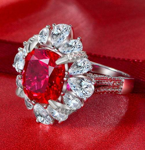 New 6 carat fat square 10*11 luxury full gemstone 925 sterling silver ring - MOWTE