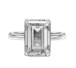 7 carat emerald cut simple and elegant rectangular flat 10*14 luxury high carbon diamond ring - MOWTE