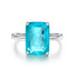 7 carat emerald ring 10*14 synthetic Paraiba simple women's ring - MOWTE